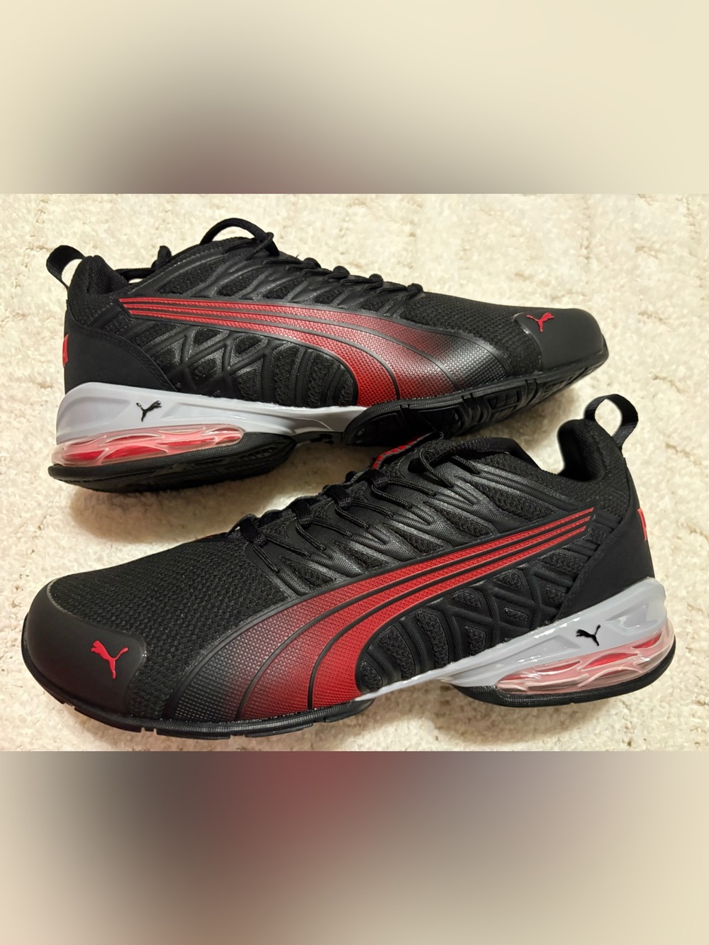 Puma Black and Red Performance Running Shoes - voltaic Evo men’s 8